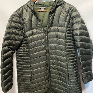 Eddie Bauer Green Winter Coat Hooded 2XL